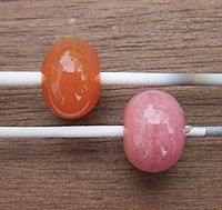 Bild Anlauftrübung Effetre Carnelian nach Tempern